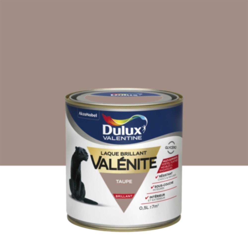 Peinture Laque Boiseries et Ferronnerie Valénite Taupe Brillant 0,5L - DULUX VALENTINE