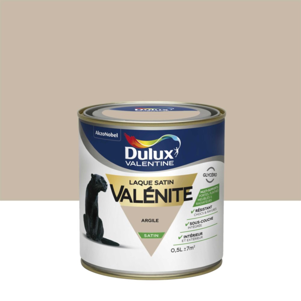 Peinture Laque Boiseries et Ferronnerie Valénite Argile Satin 0,5L - DULUX VALENTINE