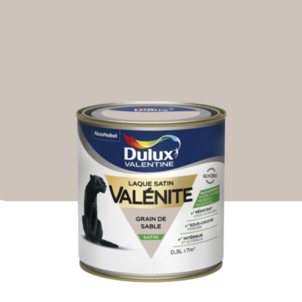 Peinture Laque Boiseries et Ferronnerie Valénite Grain de Sable Satin 0,5L - DULUX VALENTINE