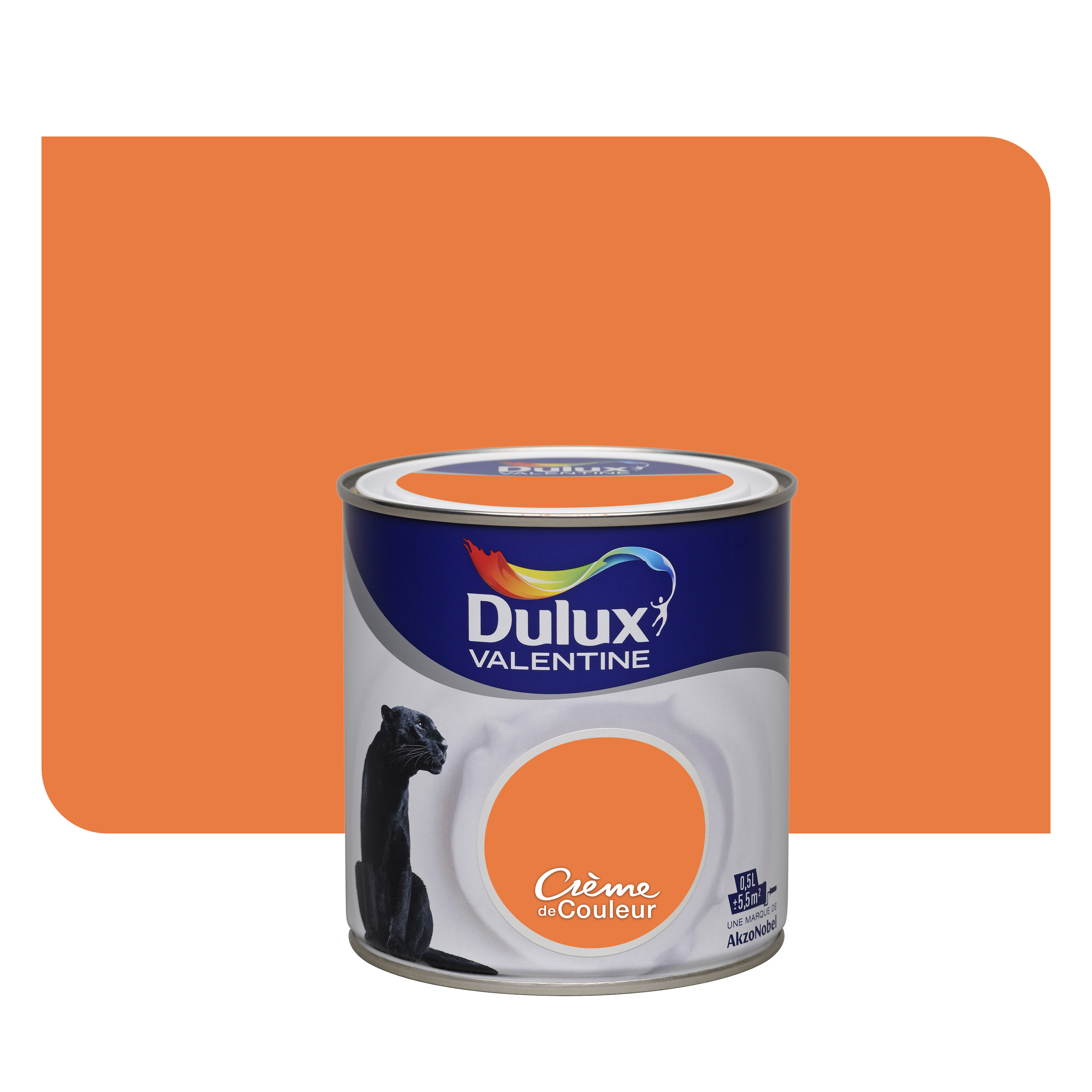 Peinture intérieure Crème de couleur satin Orange Confite 0,5L - DULUX VALENTINE