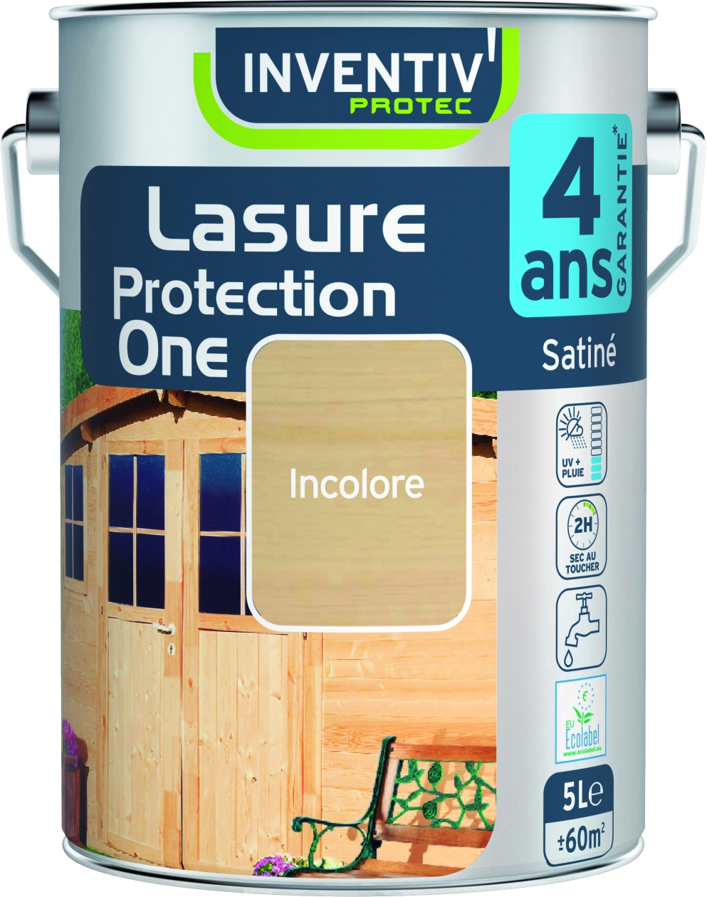 Lasure protection One 4 ans 5L Incolore - INVENTIV