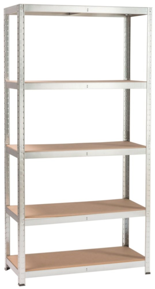 Etagère 5 Tablettes Métal Bois MDF 176x90x40cm