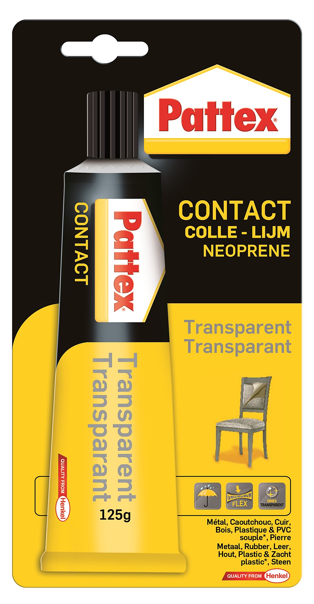 Colle contact transparent 125 g - PATTEX