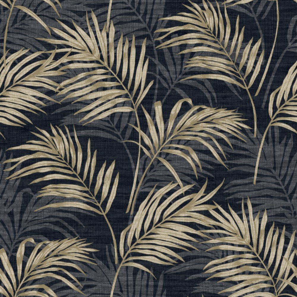 Papier Peint Palm All-over noir 0,53x10,05m