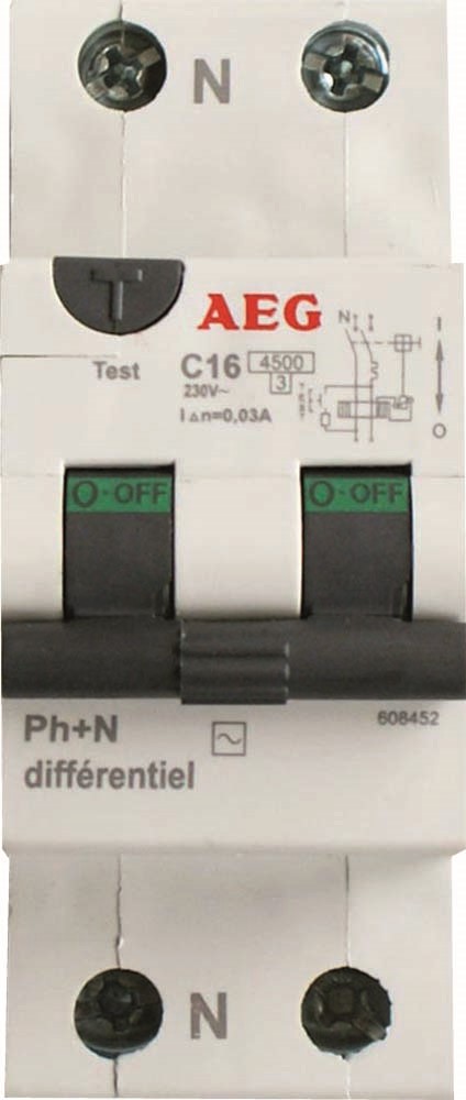 Disjoncteur différentiel 16a 30ma type ac