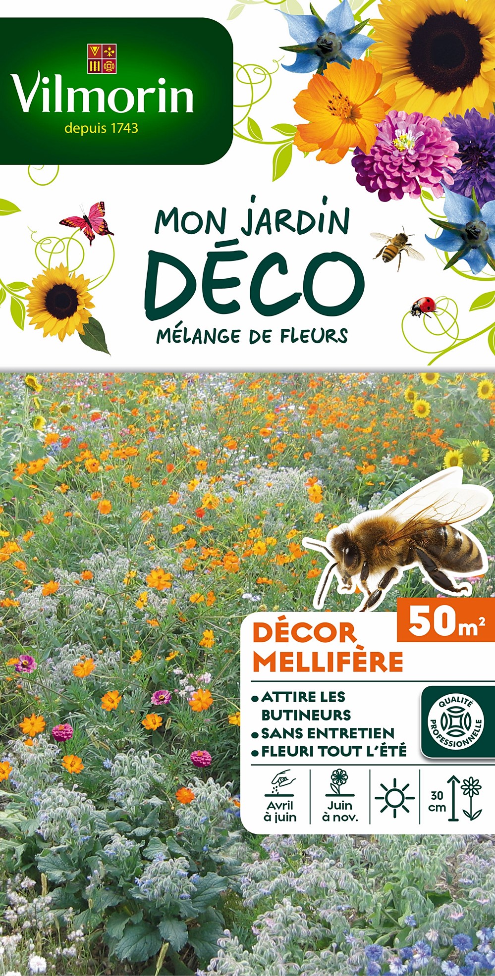 Mélange de Fleurs Mellifère 50m² - VILMORIN