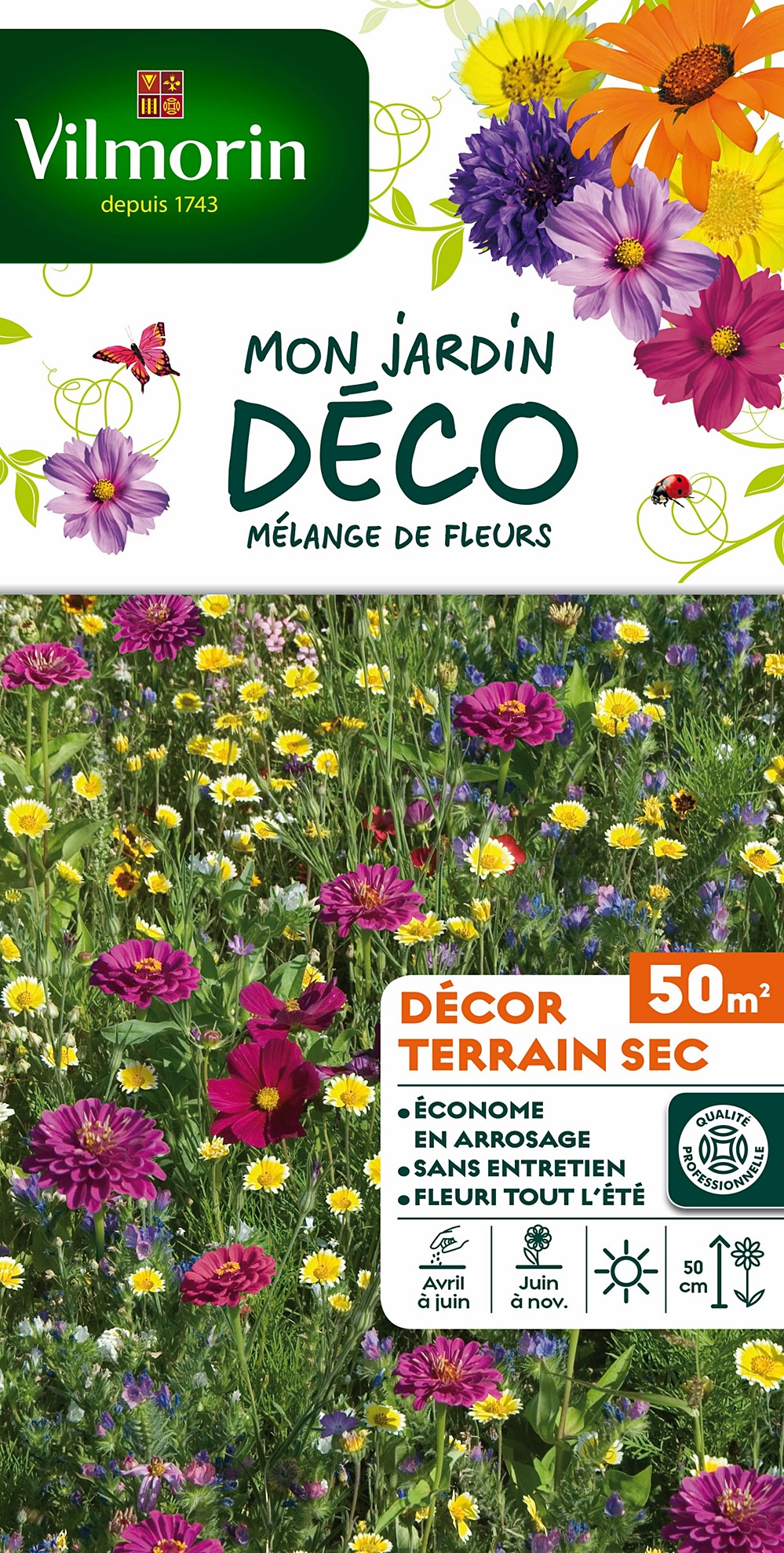 Mélange de Fleurs Terrain sec 50m² - VILMORIN