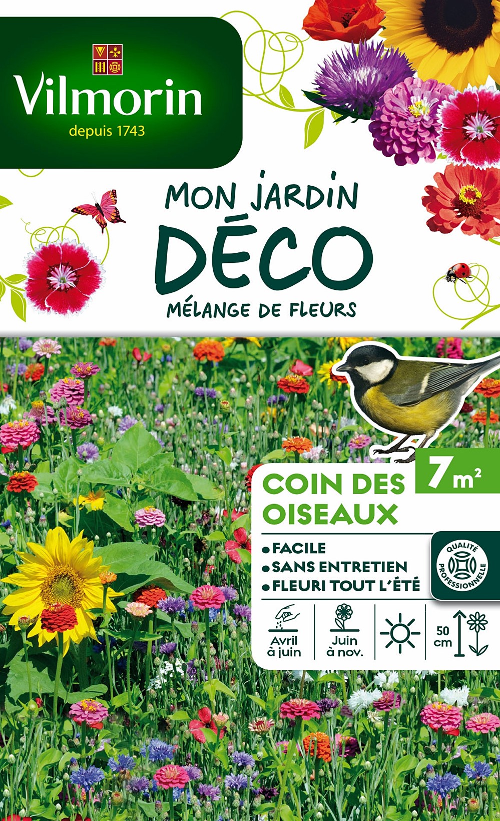 MELANGE FLEURS Coin oiseaux Vilmorin 7m²