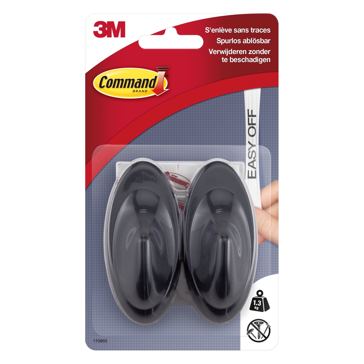 2 crochets gris anthracite - 3M COMMAND