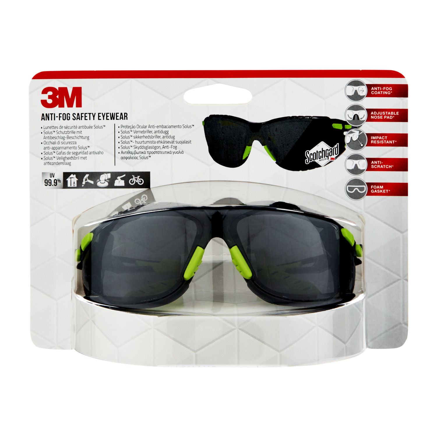 Lunettes 3m solus1000 bra vert/noir