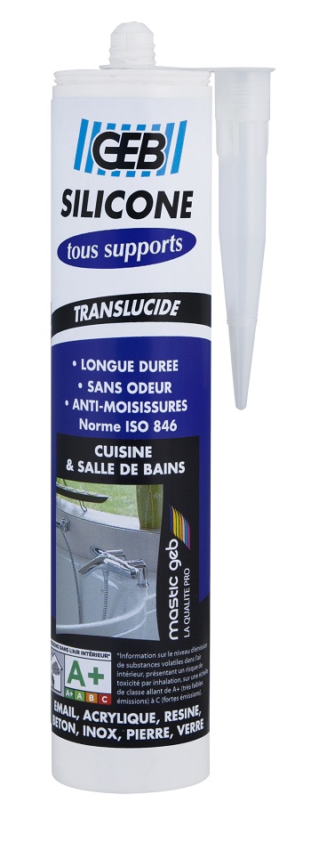 Mastic Silicone Tous Supports Transparent 280ml - GEB