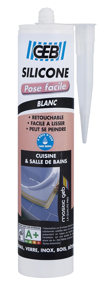 Mastic Silicone Joint Pose Facile Blanc 280ml - GEB
