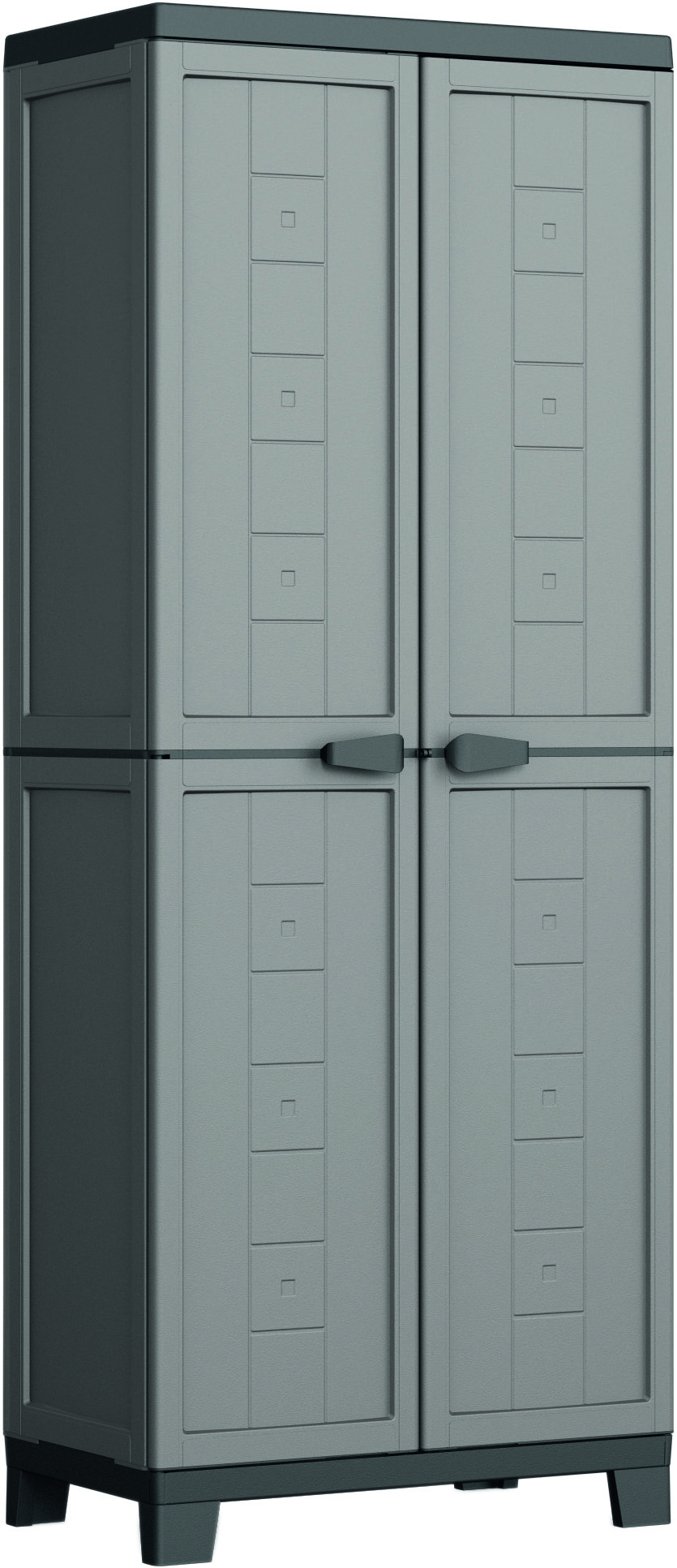 Armoire de rangement haute résine H173xL68xP39cm gris/noir - 1ER