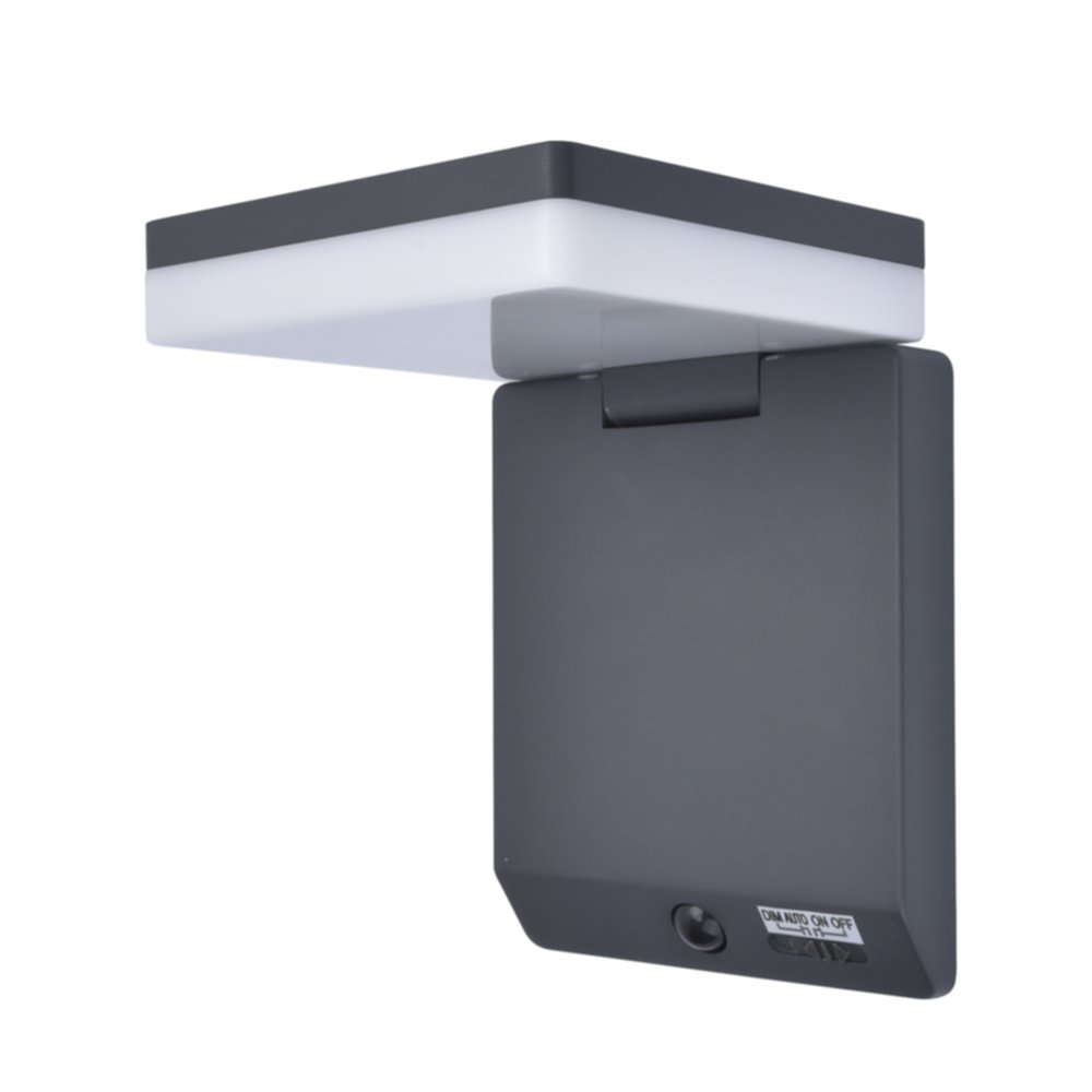 Applique solaire LED Moze noir 19,50cm 8W - LUTEC