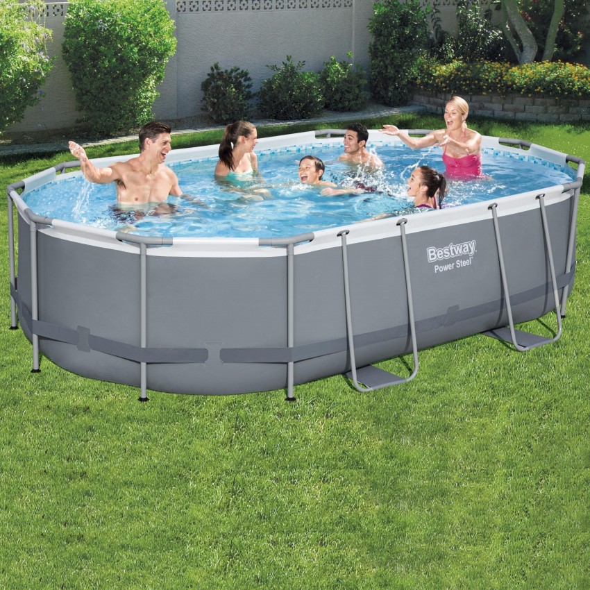 Piscine tubulaire ovale 4,88x3,05x1,07m Power Steel™ - BESTWAY