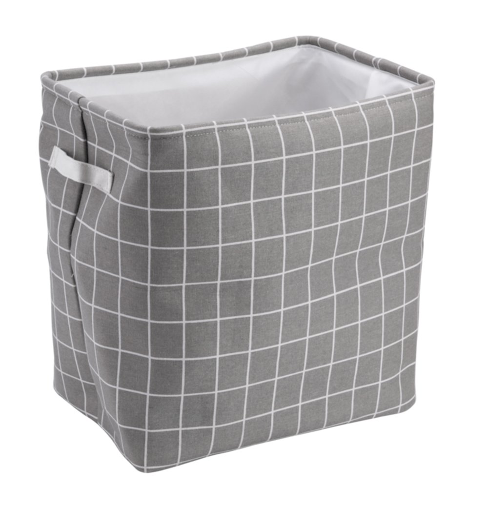 Panier à linge pliable à carreaux 25x36x37 gris