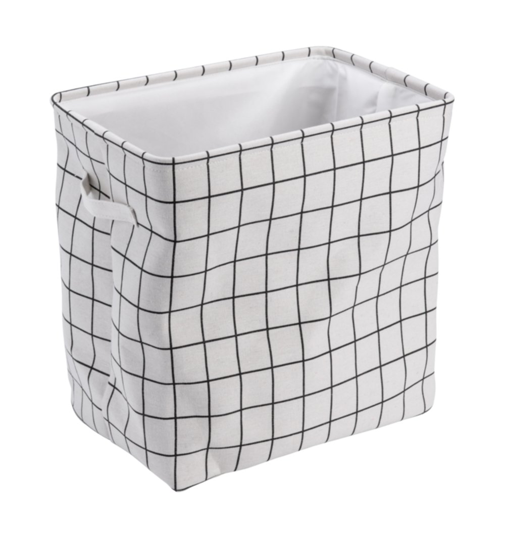 Panier à linge pliable à carreaux 25x36x37 blanc