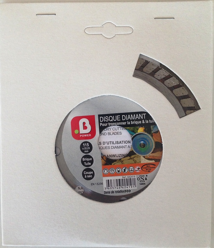 Disque diamant 115mm pour meuleuse- B POWER