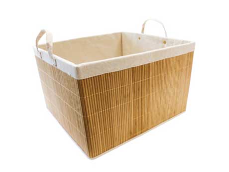 Panier de rangement en bambou taille L 36x33x23 cm - BOREAL