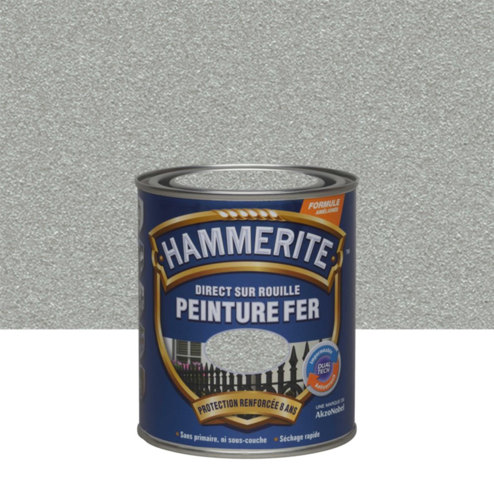 Peinture Métal Direct Sur Rouille Effet Forgé Acier Brossé 0,75L - HAMMERITE