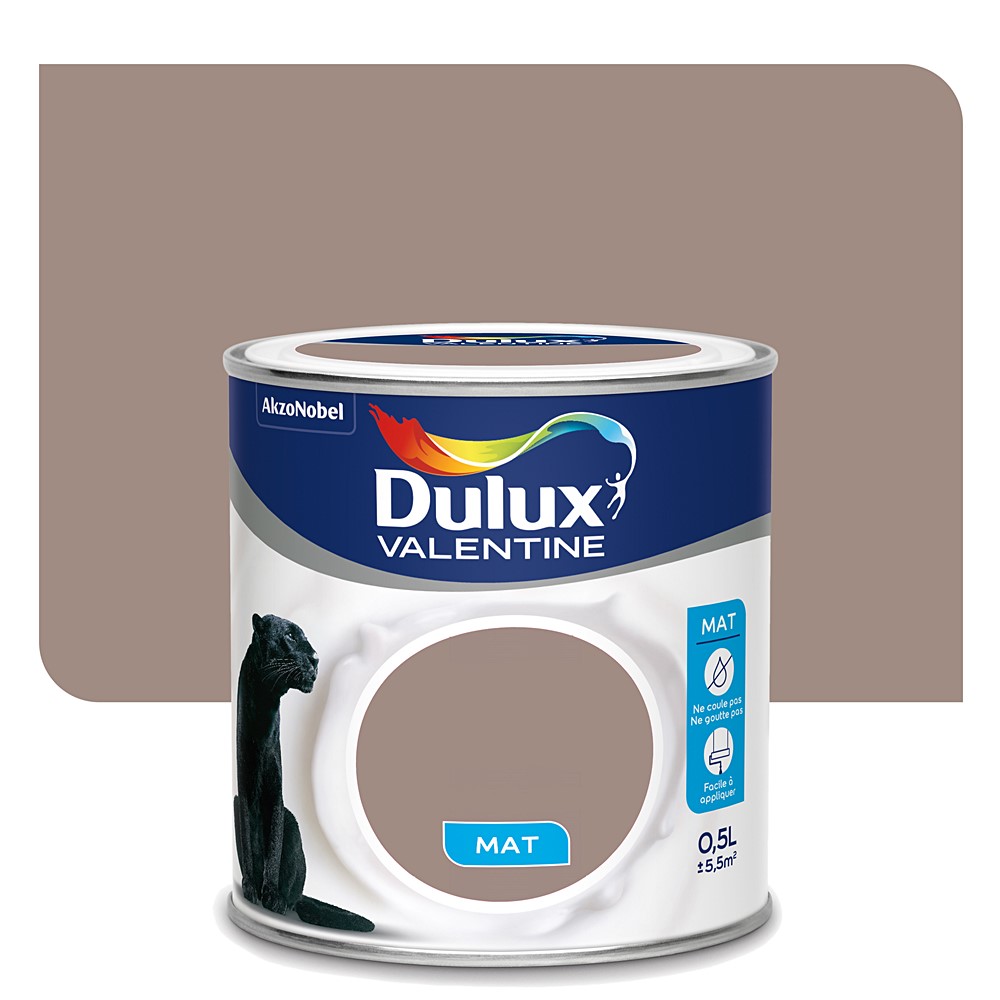 Peinture intérieure Crème de couleur mat Taupe 0,5L - DULUX VALENTINE