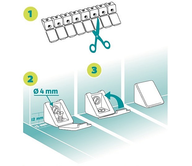 32 taquets d'assemblage Plastique blanc