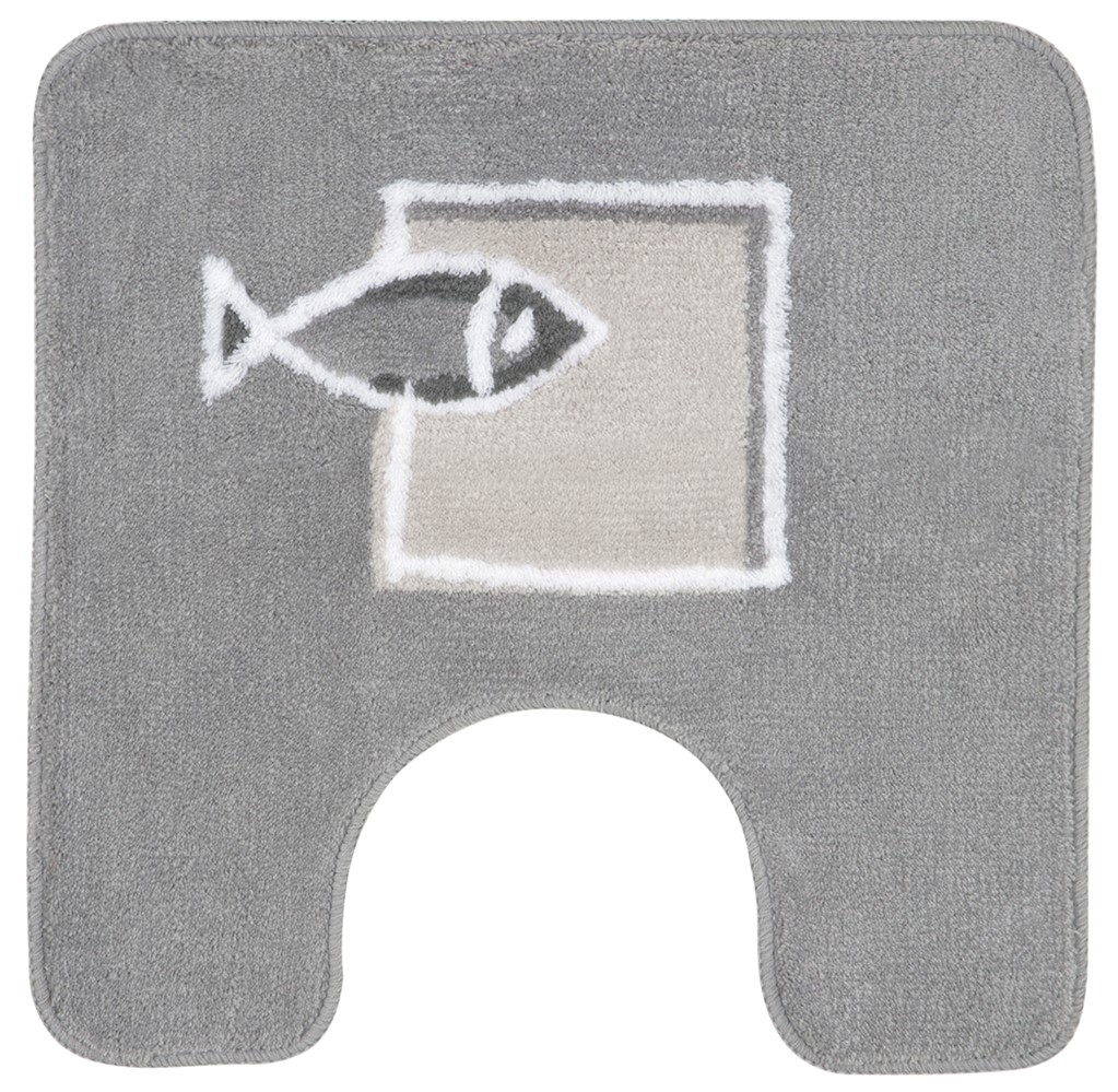 Tapis de bain andros 50x50cm gris hauteur de poils 10mm