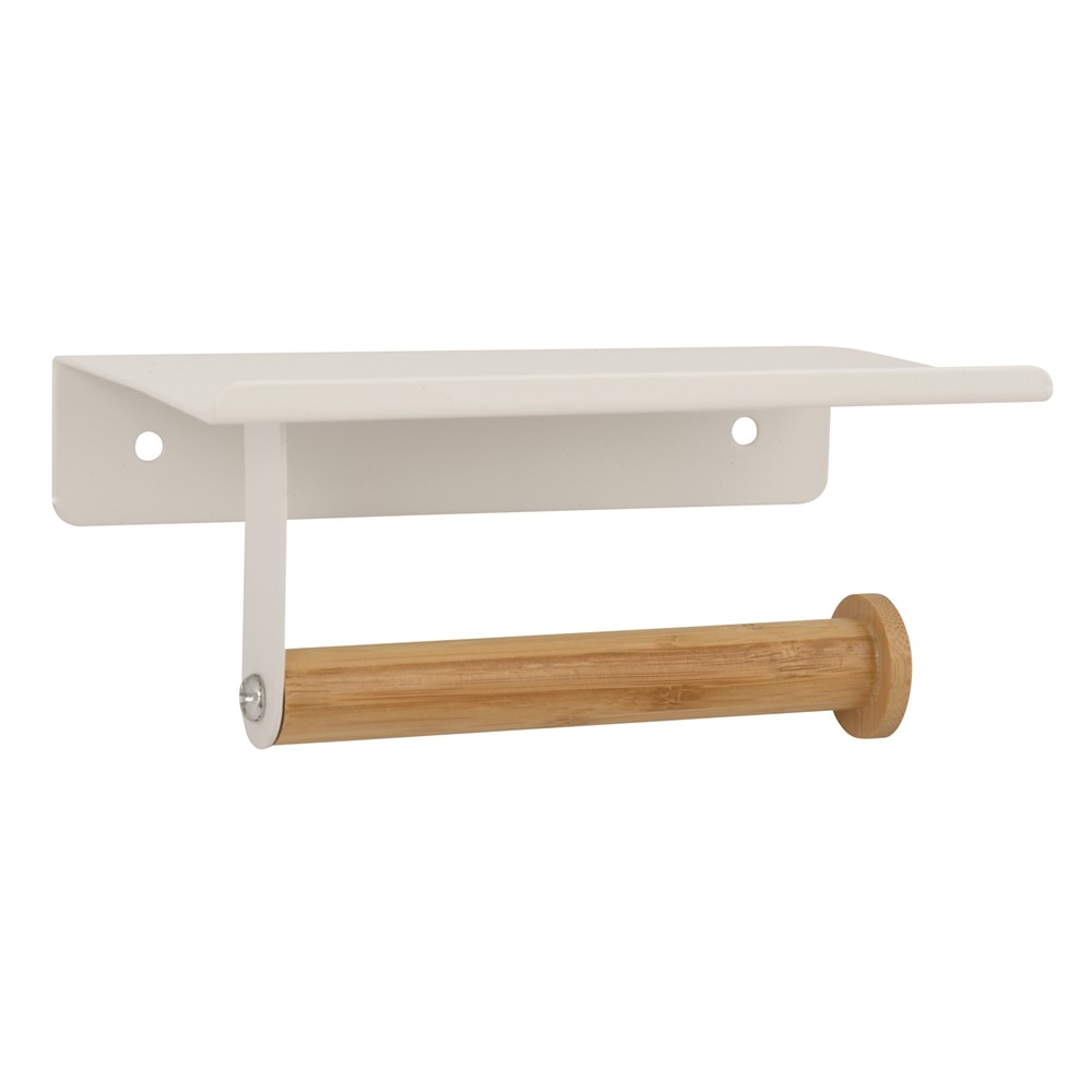 Porte rouleau tarek métal/bambou matt- white