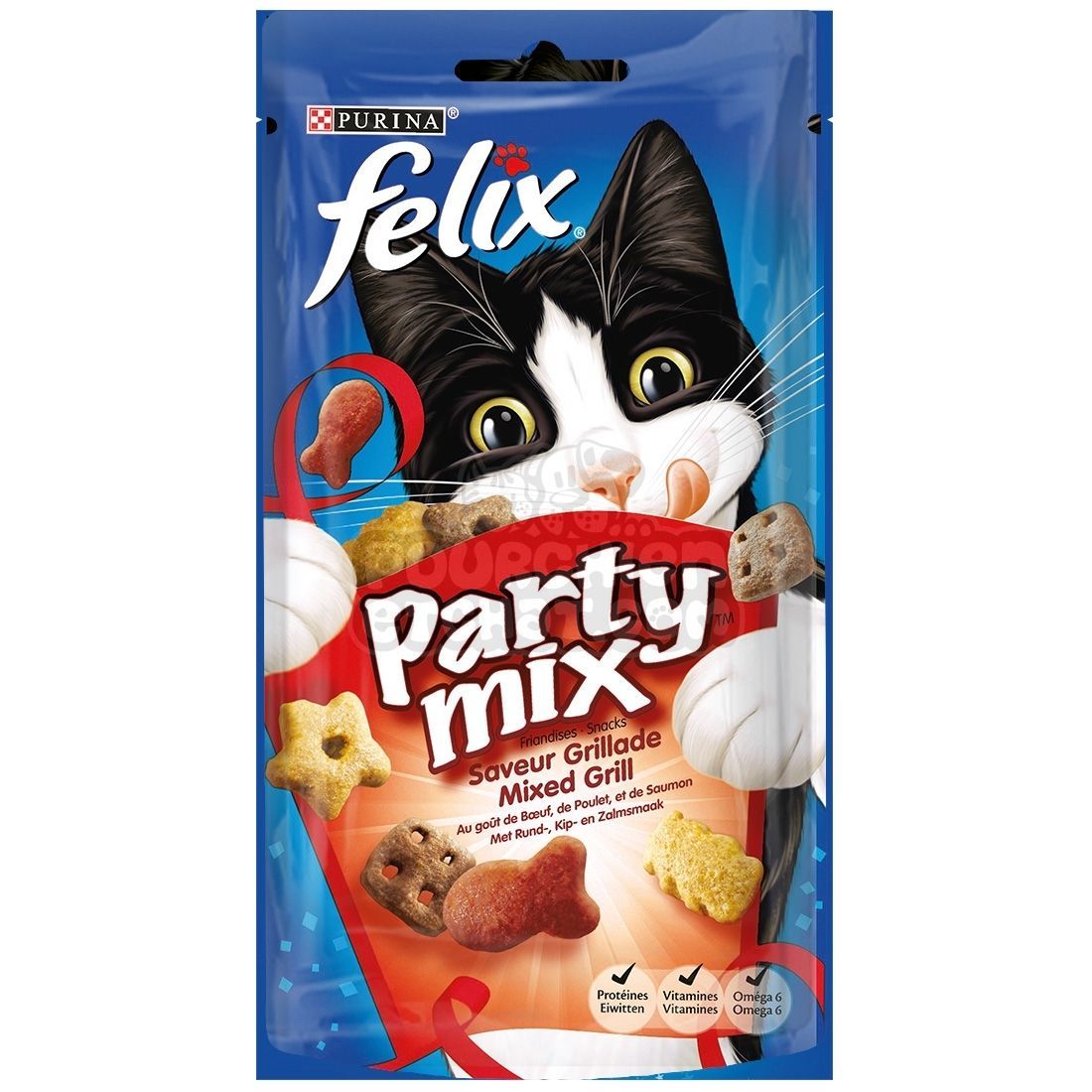 Friandises Chat Party Mix Saveur Grillade Bœuf/Poulet/Saumon 60gr - FELIX