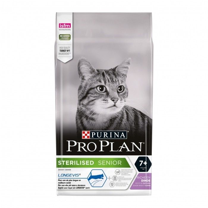 Croquettes Chat Stérilisé 7+ Longevis Riche en Dinde 3kg - PRO PLAN