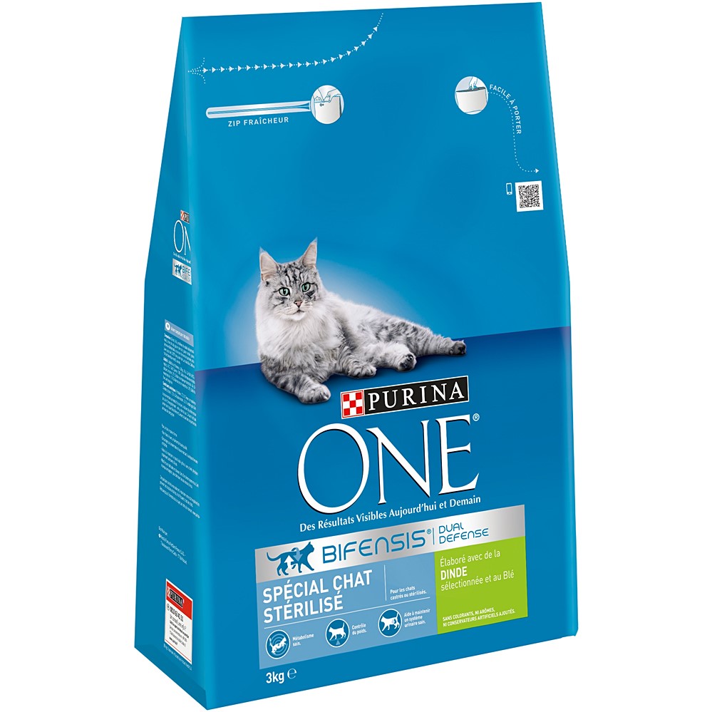 Croquettes pour chat adulte Purina one chat stérilisé à la dinde et au blé 3kg