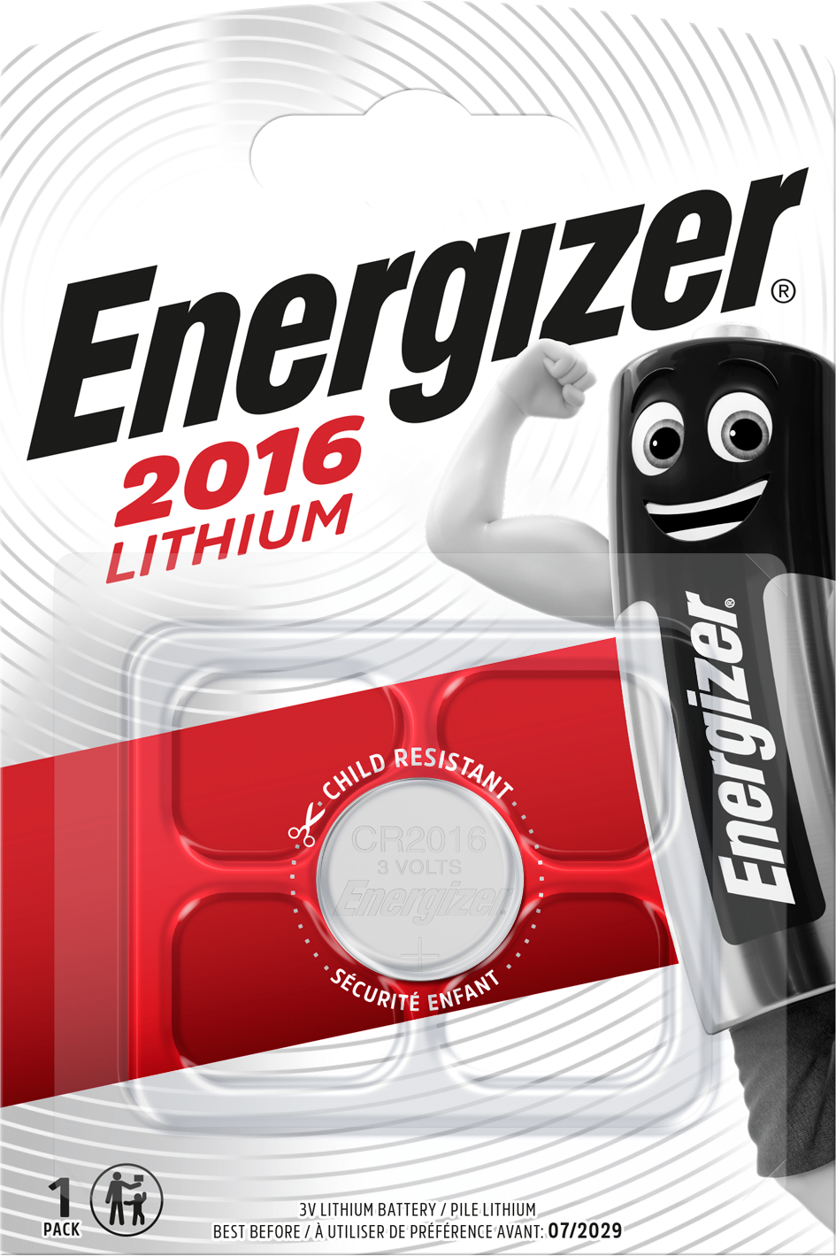 Pile CR2016 3V Lithium Energizer Bouton B1