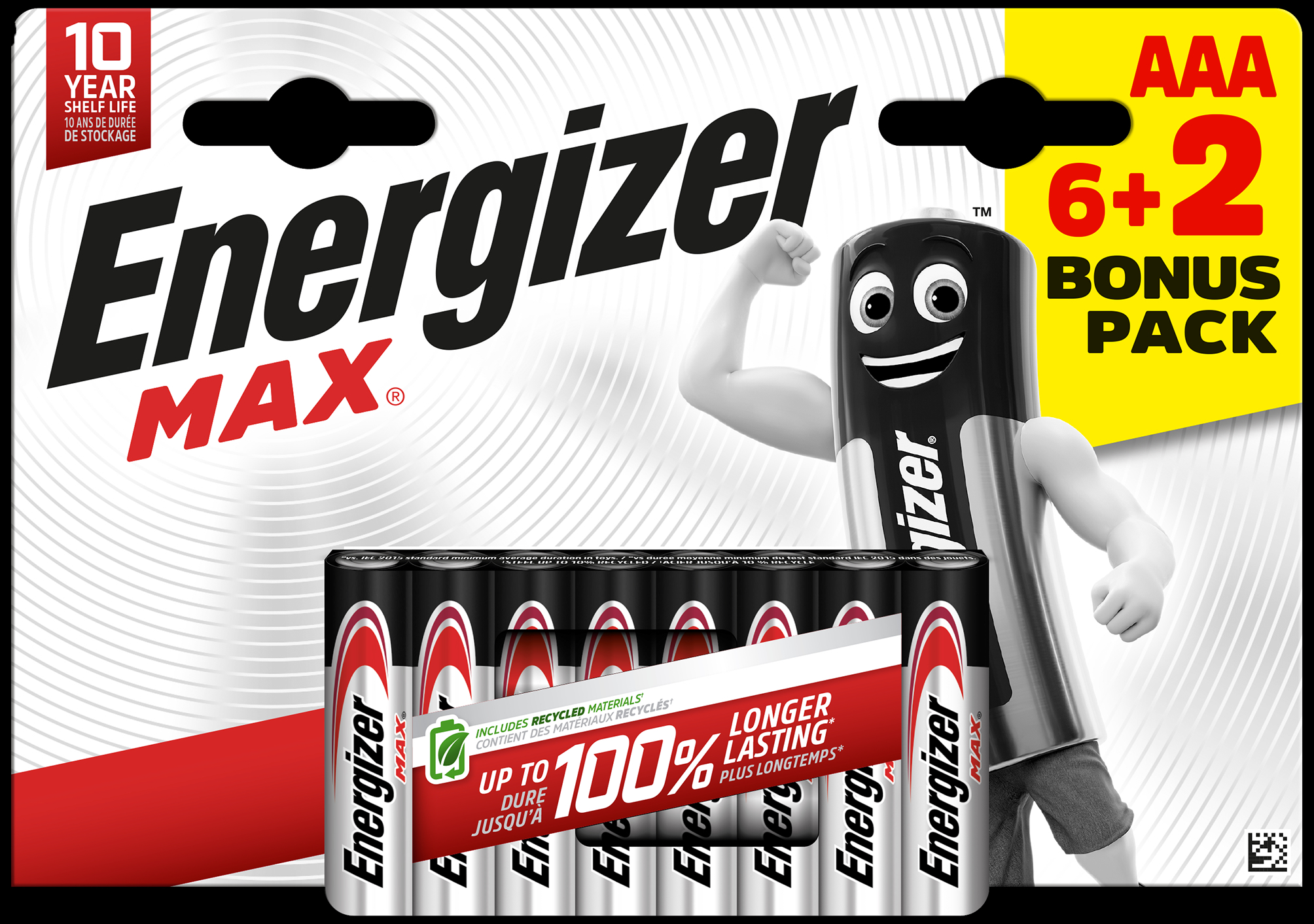 6 piles LR03/AAA + 2 offertes - ENERGIZER MAX