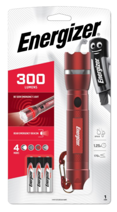 Lampe torche LED Urgence 300lm +3 piles AAA - ENERGIZER