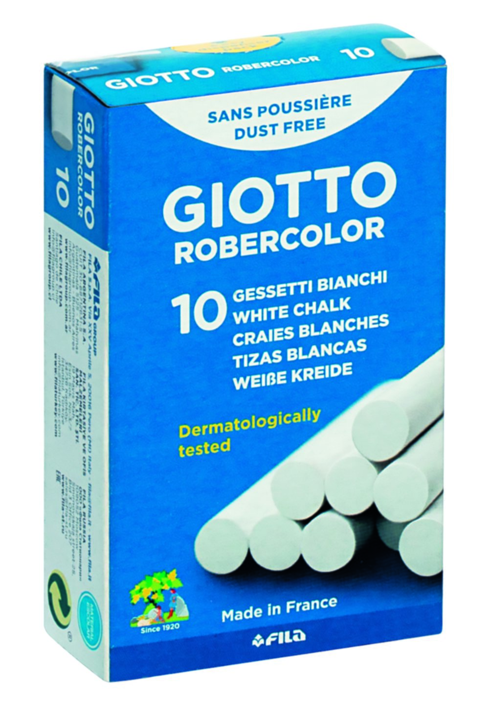 Boite 10 craies giotto robercolor blanc