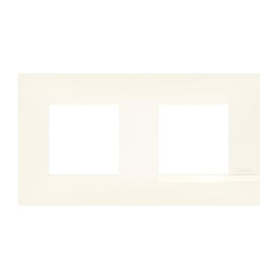 Plaque Altège Collection Classico double - liseré blanc brillant - BTICINO