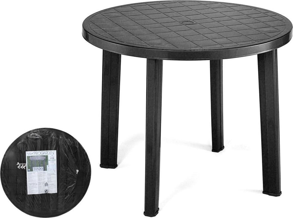 Table de jardin ronde Tondo anthracite