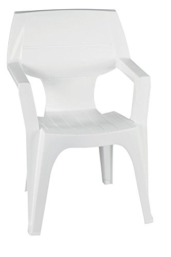 Fauteuil de jardin empilable Océan haut dossier blanc - PROGARDEN