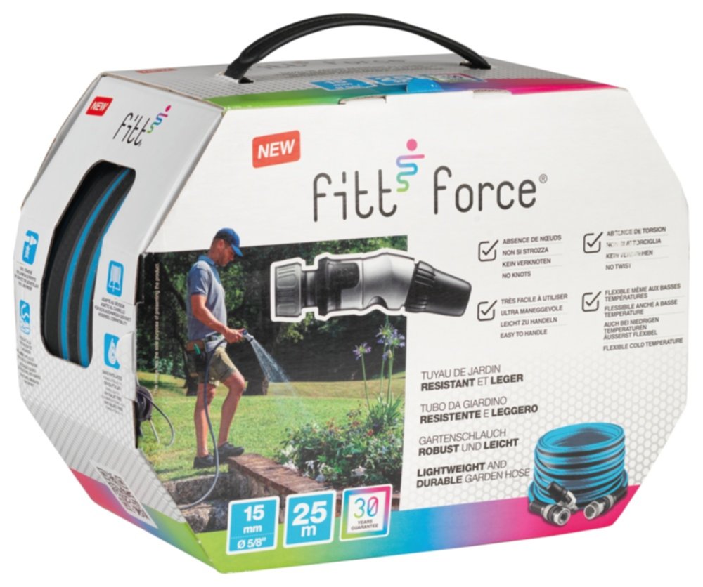 Tuyau arrosage Force ∅15mm 25m équipé raccords + lance - FITT