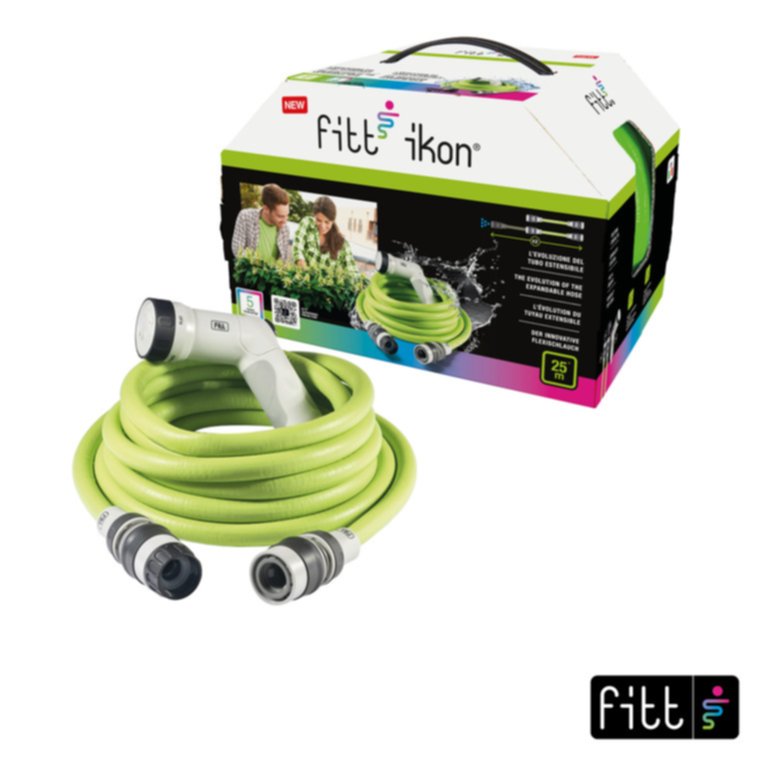 Tuyau d'arrosage extensible avec pistolet multi-jet Lime Ø9mmx20m - FITT IKON