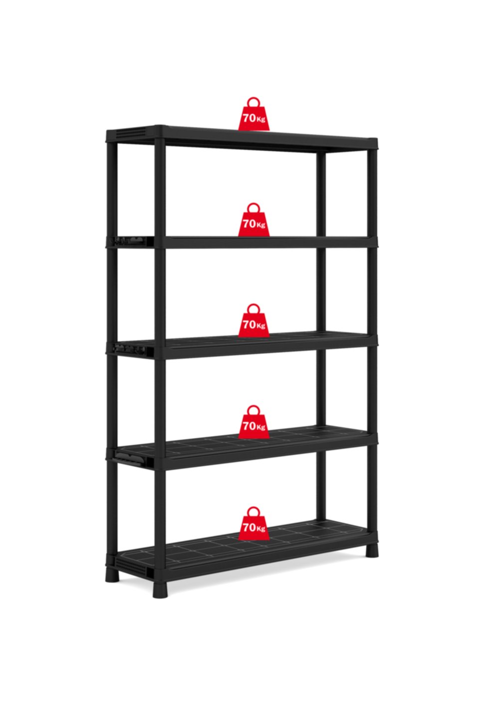 Etagère Plus 5 tablettes résine 187 x 120 x 40 cm noir - KETER