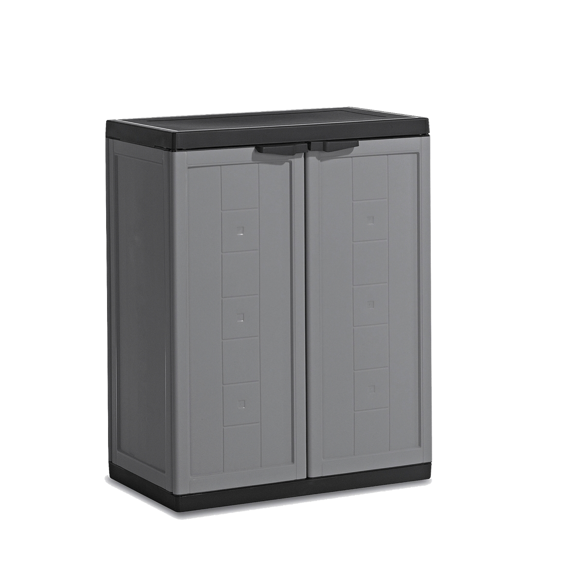 Armoire basse de rangement 2 portes Gris KIS