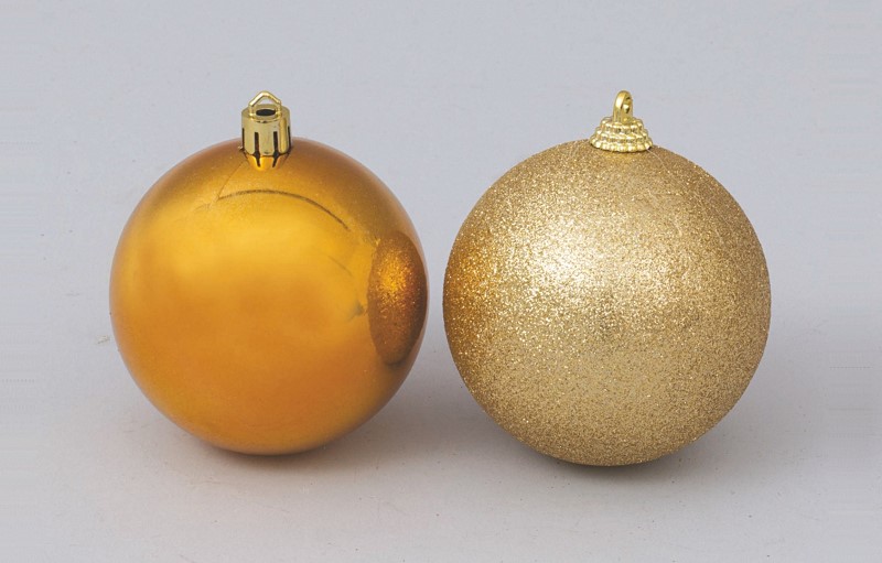 Boule de Noël plastique or ∅8cm