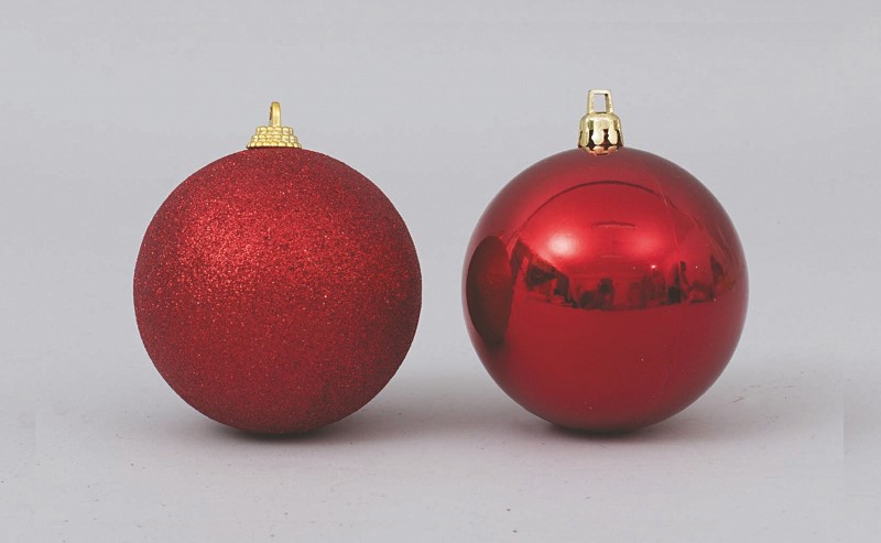 Boule de Noël plastique rouge ∅8cm