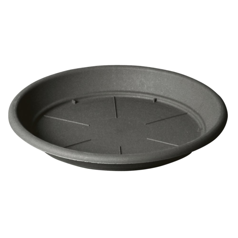 Soucoupe Plastique Ø22cm h3,1cm Anthracite - DECOLINES