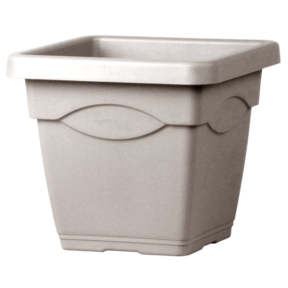 Pot en Plastique Injecté Taupe 38x38cm