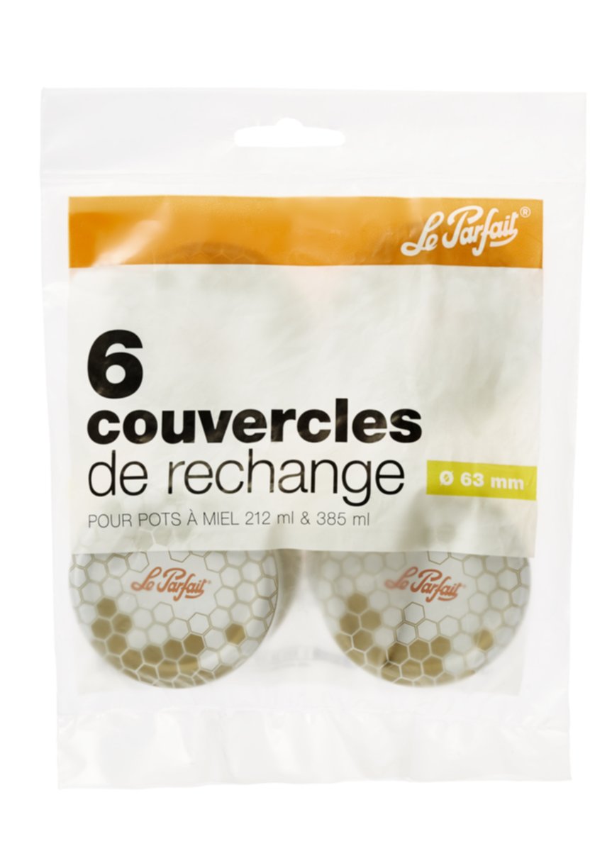 6 Couvercles Miel 63mm - LE PARFAIT