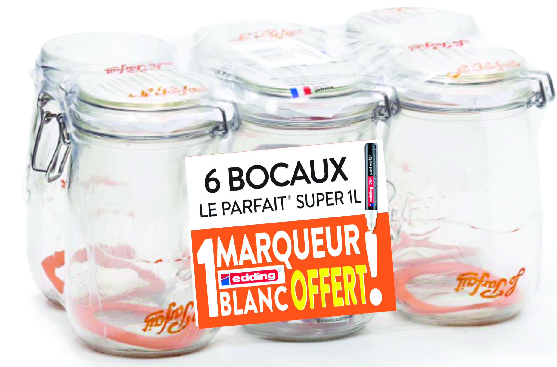 6 bocaux conserve 1L Ø85mm - LE PARFAIT 