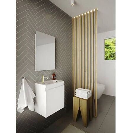 Meuble PORTO PACK Lave-mains+meuble+miroir 40 cm blanc - ALLIBERT