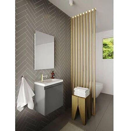 Meuble PORTO PACK Lave-mains+meuble+miroir 40 cm gris - ALLIBERT